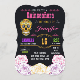 Quinceañera Tag der Invasion des Toten Zuckerschäd Einladung