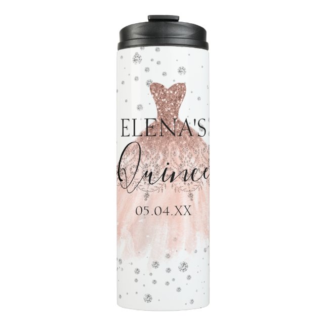 Quinceañera Thermal Tumbler Gefallen Personalisier Thermosbecher (Vorderseite)