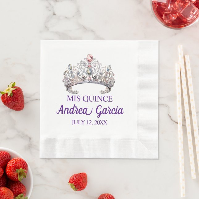 Quinceanera Tiara Serviette (Beispiel)