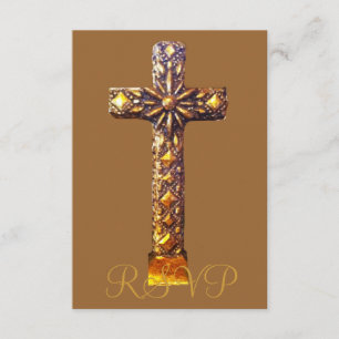 Quinceanera UAWG 15. Geburtstag Gold Cross RSVP Karte