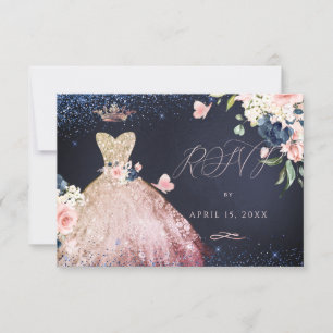 Quinceanera UAWG Glitzer Gown Ombre Rose Gold Einladung
