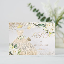 Quinceanera UAWG Gold Glitzer Einladung