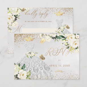 Quinceanera UAWG Silver Glitzer Einladung holen