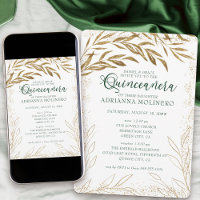 Quinceanera und Messe Elegante grüne und goldene B