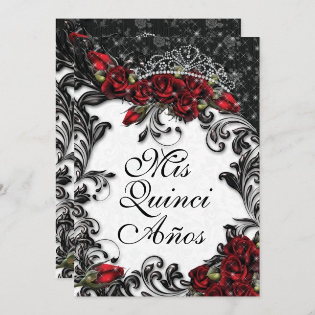 Quinceañera und Sweet 16 Party Einladungen (Vorne/Hinten)