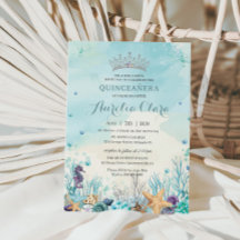 Quinceañera Unterhalb der Muscheln des Meeres