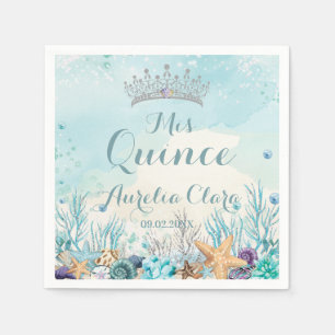 Quinceañera Unterhalb der Muscheln des Meeres Serviette