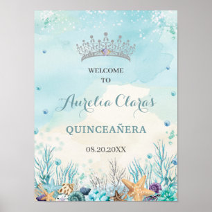 Quinceañera Unterhalb des Strandes Willkommen Poster