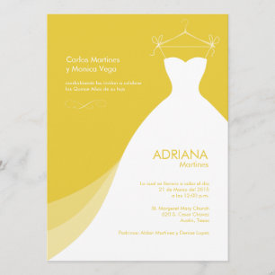Quinceañera Vestido Amarillo Invitaciones Einladung
