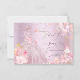 Quinceanera Vielen Dank Dusty Rose Glitzer Gown Einladung