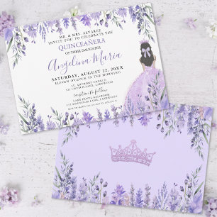Quinceañera Violette Blumenprinzessin Einladung