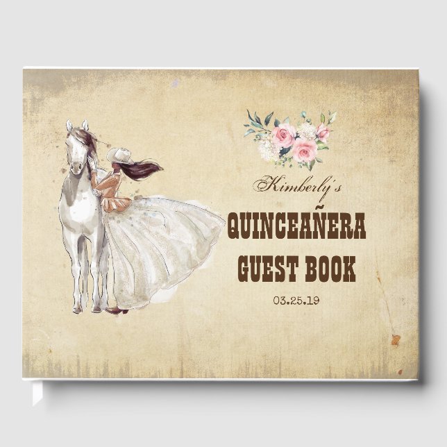 Quinceanera Western Country Gästebuch (Vorderseite)