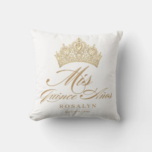Quinceanera White Gold Tiara Quinceanera Pillow Kissen