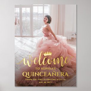 Quinceañera Willkommensskript & Fotos 15. Geburtst Foliendrucke
