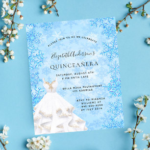Quinceanera Winter Wonderland Budget-Einladung Flyer