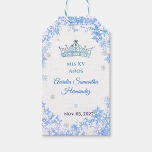 Quinceañera Winter Wonderland Recuerdo Geschenkanhänger