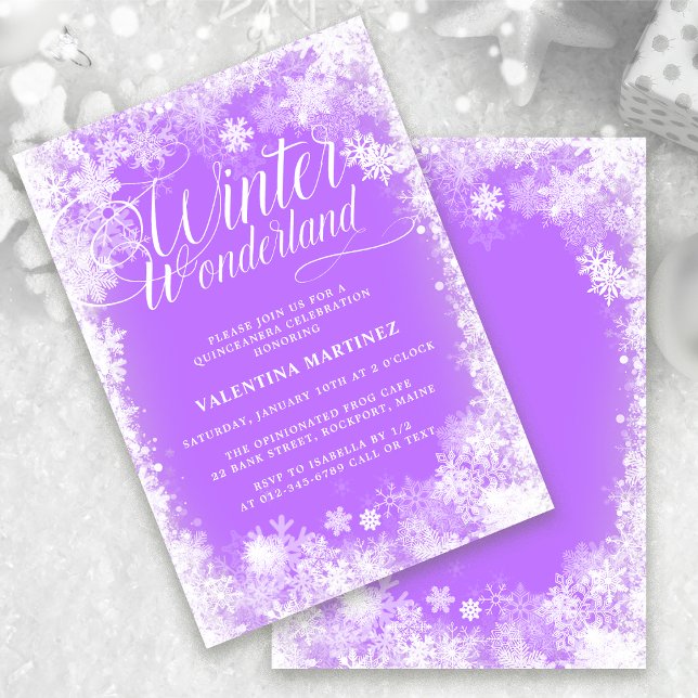 Quinceanera Winter Wonderland Schneeflocke Einladung (Von Creator hochgeladen)