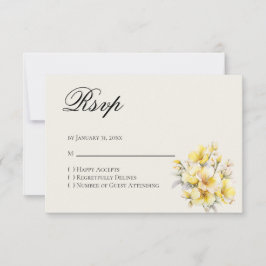 Quinceanera Yellow Gold Reply RSVP Card Karte