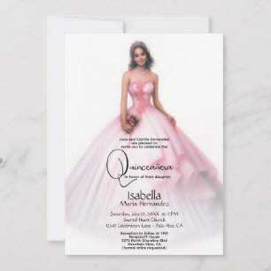 Quinceañera Zartes Rosa Quince Años Einladung