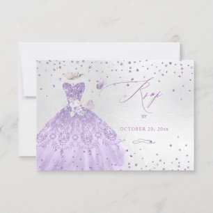 Quinceanera-Zusage Kleid aus staubigem Purpur mit Einladung