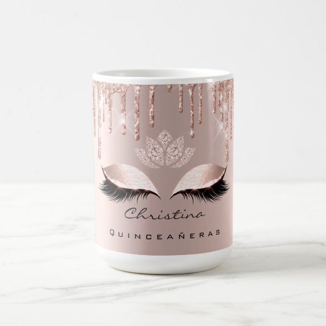 Quinceañeras Sweet 16. Brautparty Makeup Lash Kaffeetasse (Mittel)