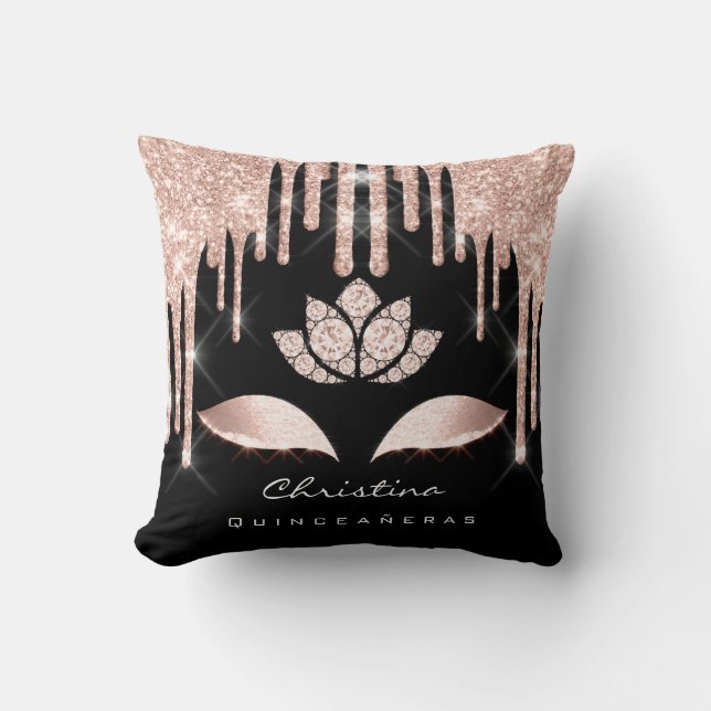 Quinceañeras Sweet 16. Bridal Rose Diamod Kissen (Vorderseite)