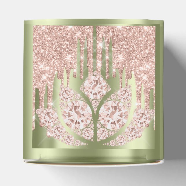 Quinceañeras Sweet 16. Bridal Rose Mint Green Geschenkschachtel (Oben)