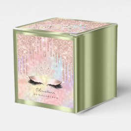 Quinceañeras Sweet 16. Bridal Rose Mint Holograph Geschenkschachtel