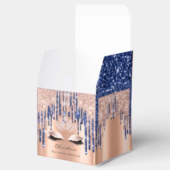Quinceañeras Sweet 16. Bridal Rose Tropfen Blue Geschenkschachtel (Geöffnet)