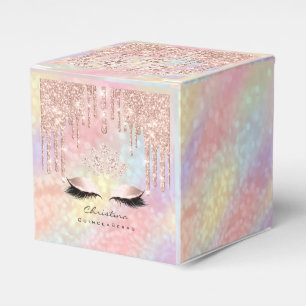 Quinceañeras Sweet 16. Bridal Rose Tropfen Hologra Geschenkschachtel