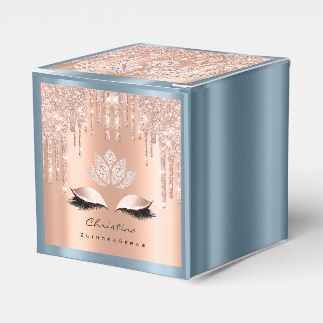 Quinceañeras Sweet 16th Bridal Rose Tropfen DustyB Geschenkschachtel (Vorderseite)
