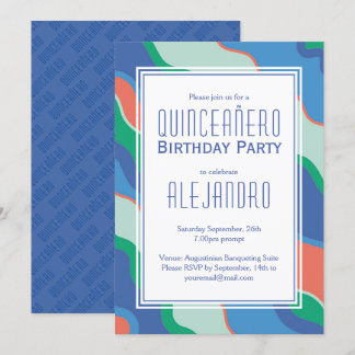 Quinceañero 15. Geburtstag BOY Einladung