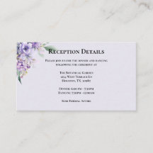 Quincearnera Lavender Details Enclosure Card