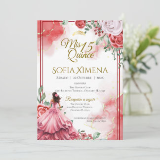 Quincenera-Einladung auf Spanisch Boho Einladung