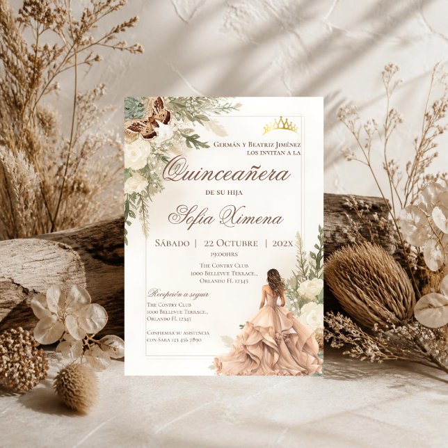 Quincenera-Einladung auf Spanisch Boho Einladung (Von Creator hochgeladen)