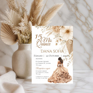 Quincenera-Einladung auf Spanisch Boho Einladung