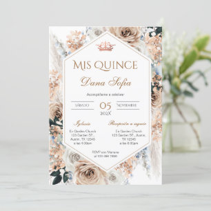 Quincenera Einladung auf Spanisch BohoFloral