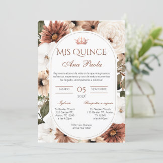 Quincenera Einladung auf Spanisch BohoFloral