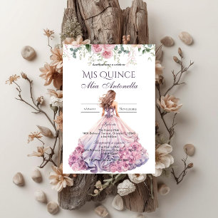 Quincenera-Einladung auf Spanisch BohoFloral Einladung