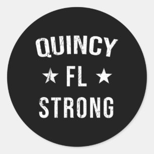 Quincy Fl Starkes Heimatstadt-Souvenir Urlaub Flor Runder Aufkleber