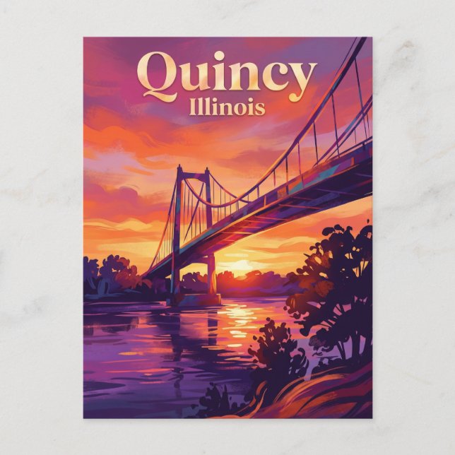 Quincy, Illinois Illinois Postkarte (Vorderseite)