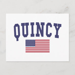 Quincy MA US-Flagge Postkarte