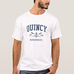 Quincy MA Vintag Navy Crossed Oars T-Shirt
