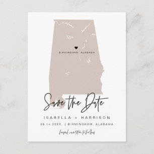 QUINN- Alabama Save the Date (bewegliches Herz) Postkarte