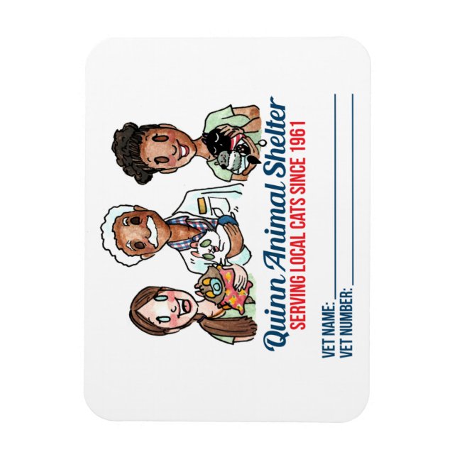 Quinn Animal Shelter vet info-Magnet Magnet (Vertikal)