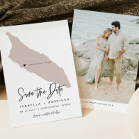 Quinn Blush Pink Aruba Map Foto Save the Date