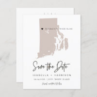 QUINN Blush Rhode Island Save the Date Postkarte