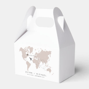 QUINN Blush World Map Hochzeit in Urlaubsort Geschenkschachtel