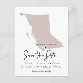 QUINN - British Columbia Map Save the Date EDITABL Postkarte