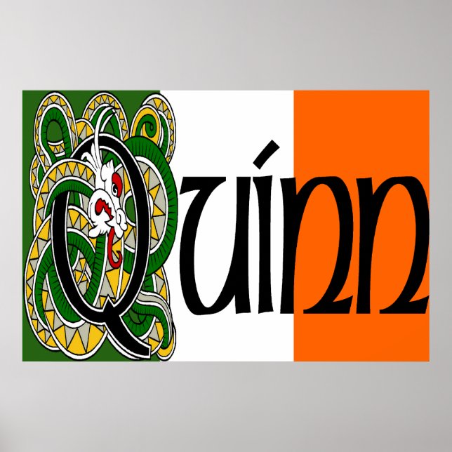 Quinn Celtic Dragon Print Poster (Vorne)